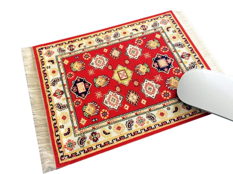 Inusitus Set of 4 Oriental Rug Style Mousepad, Miniature Carpet Computer Mouse Pad, Rectangular, Non-Slip, Elegant Office Accessories - Image 5
